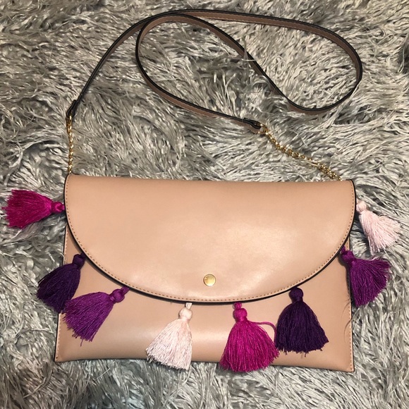 a new day Handbags - Nude Boho Tassel Crossbody Bag